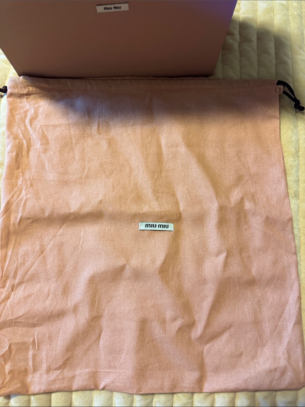 Pink Miu Miu Dust Bag New 15”x14”